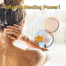 Uselective Turmeric Lemon Glow Soap Bar shea-butter radiance closeup reveals deep nourishment.