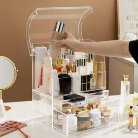 UShioart dustproof waterproof makeup storage suitable for bathroom and vanity