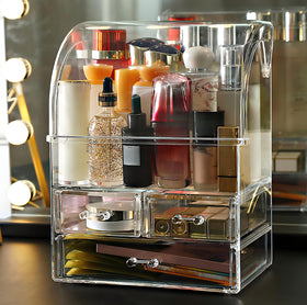 UShioart professional style makeup storage adds a sleek vanity look