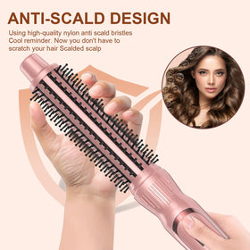USHOW ceramic-tourmaline barrel close-up highlights even heat distribution for gentle styling