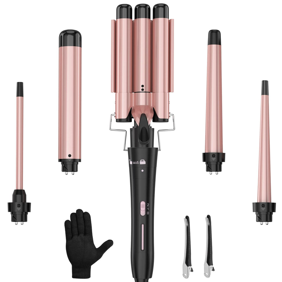 USHOW Curling Wand Set packaging, ready for gifting and storage.