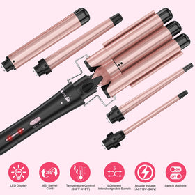 USHOW Gift-ready curling wand set for her.