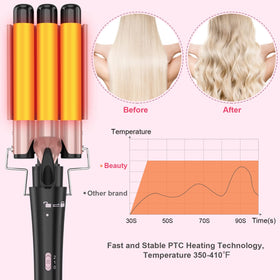 USHOW Tourmaline ceramic coating for smoother, frizz-resistant curls.