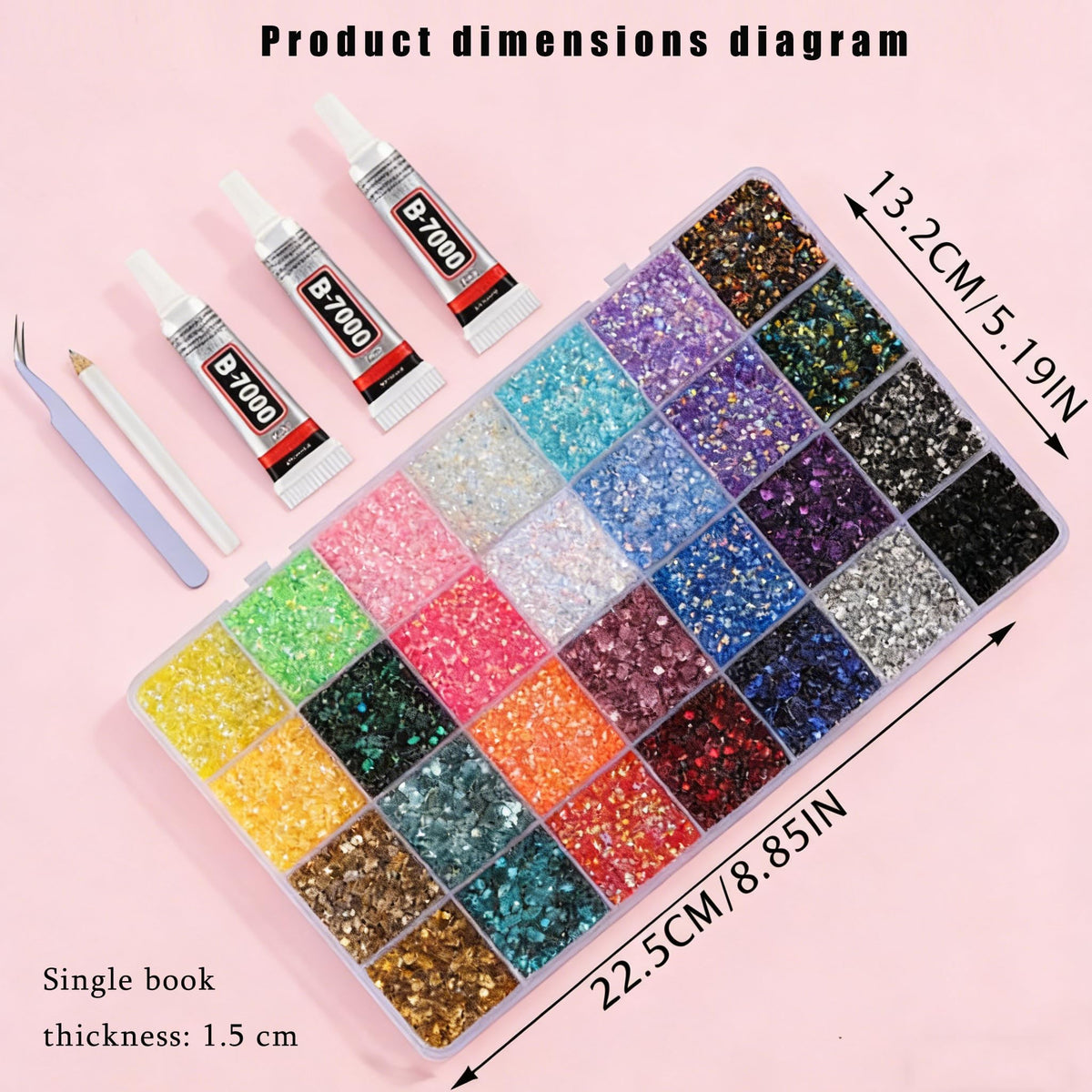 USLVL 3mm AB-coated resin gems close-up showing lasting sparkle.