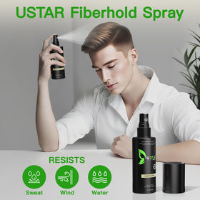 USTAR hair fiber applicator ensures even distribution over thinning areas.