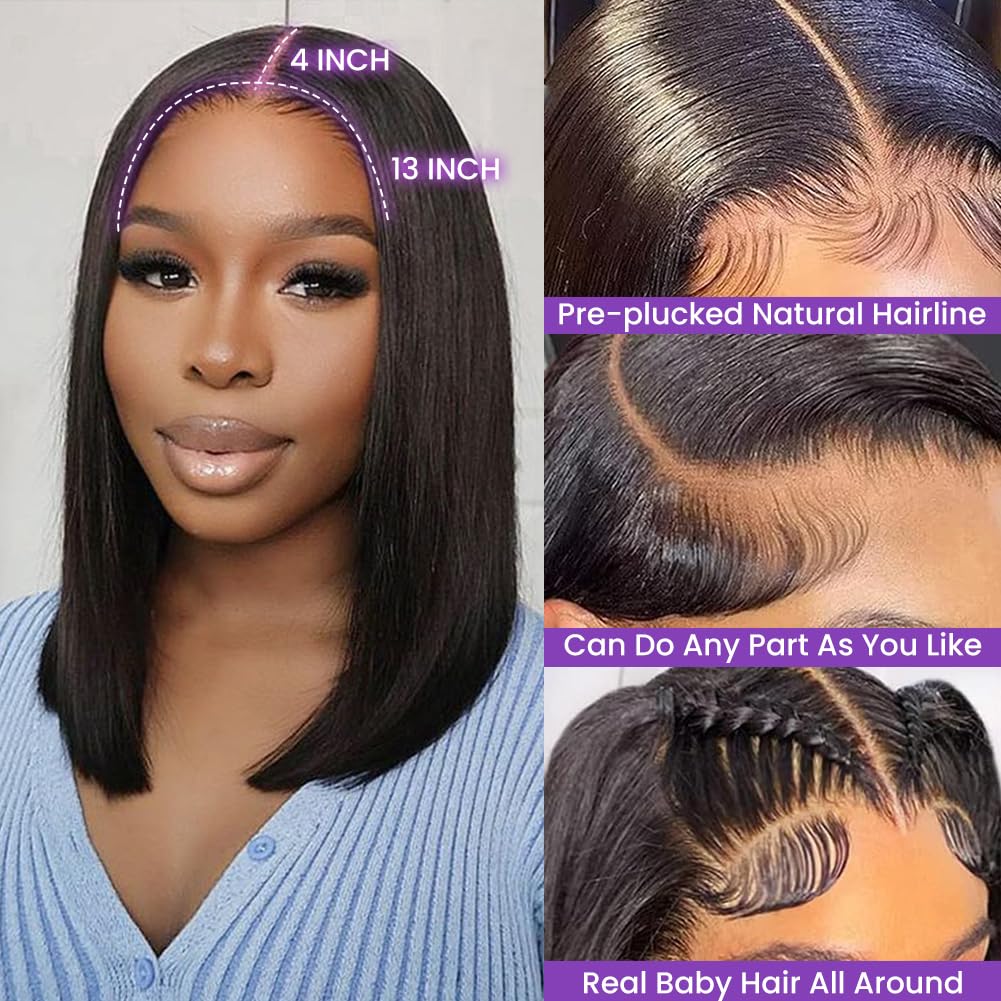 UTIDE 13x4 lace-front full frontal wig with versatile parting