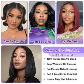 UTIDE bob wig modeled for everyday wear and quick styling