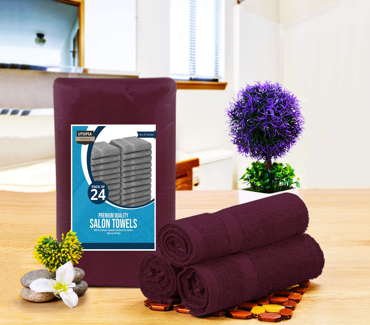 Utopia Towels ring-spun cotton 16x27 towel, soft and highly absorbent