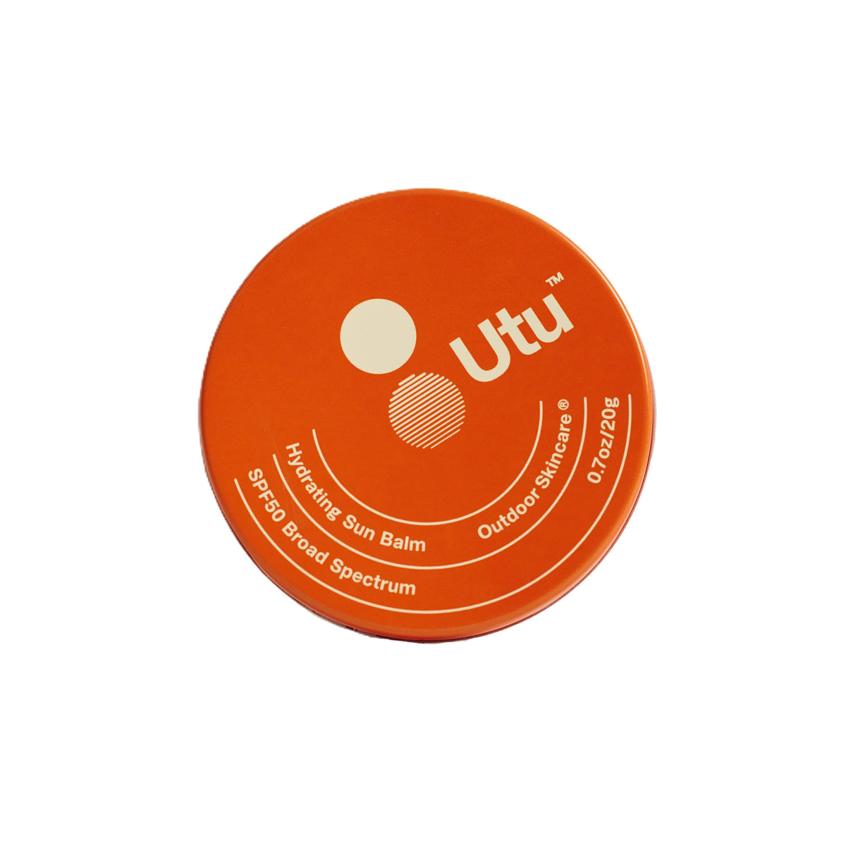 UTU Hydrating Sun Balm bottle and creamy texture for facial and lip protection.