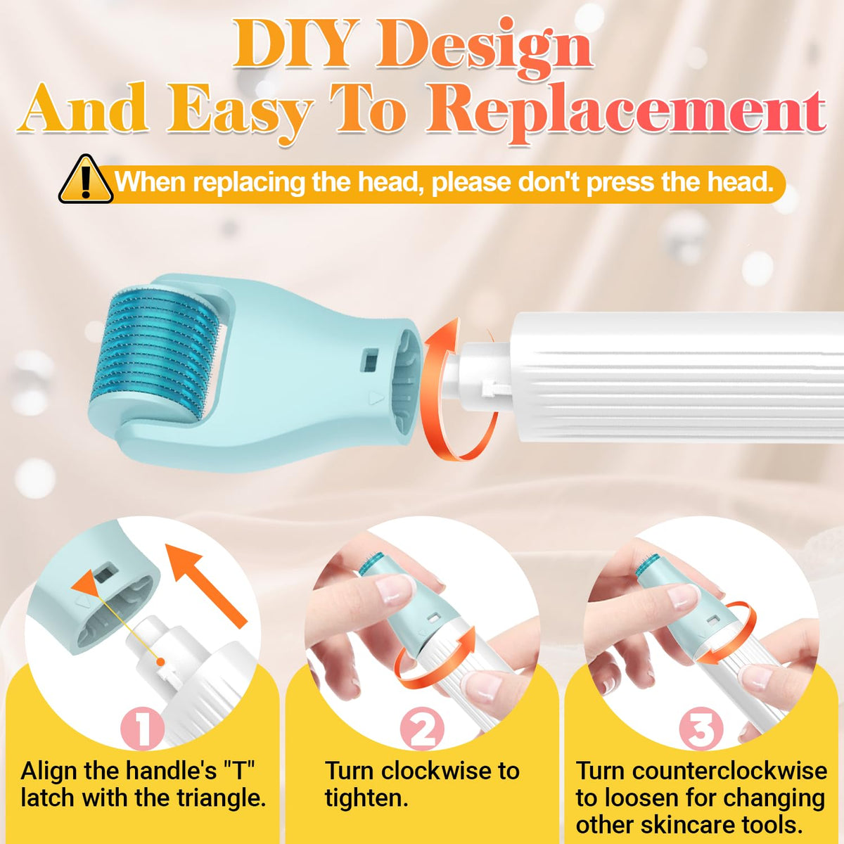 UUPAS Derma Roller Ergonomic handle in hand