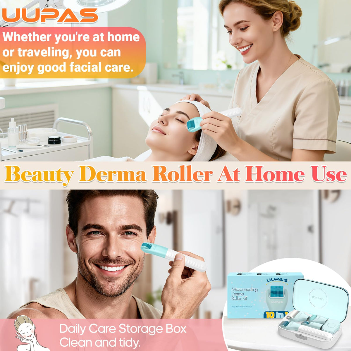 UUPAS Derma Roller Storage Case keeping kit organized
