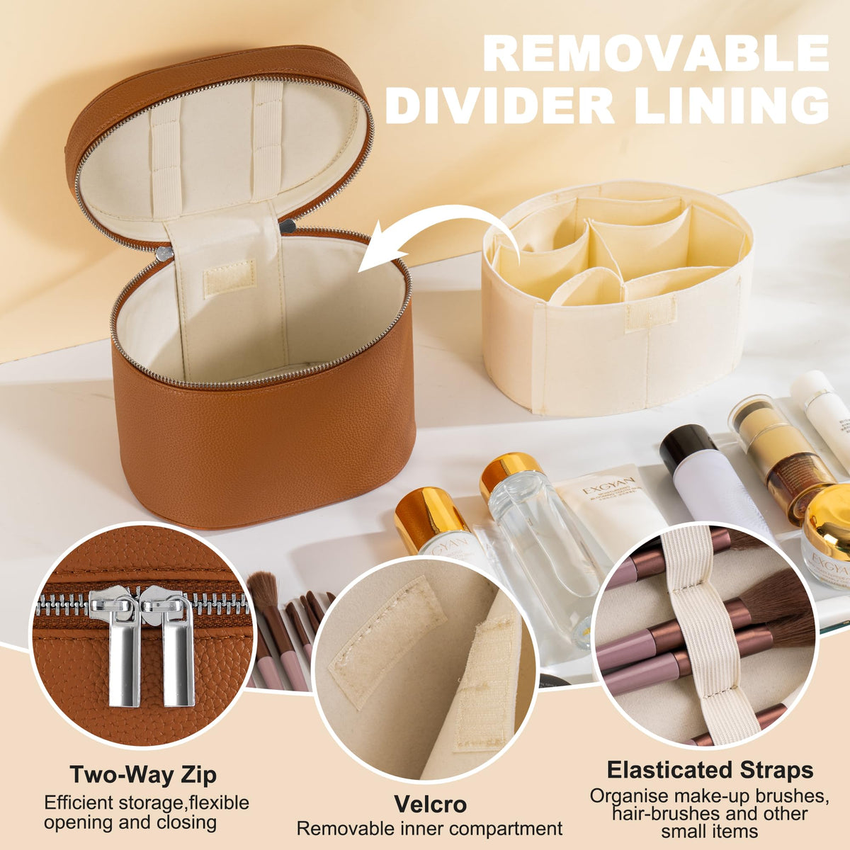 UUYUUY makeup bag travel sized design fits in luggage