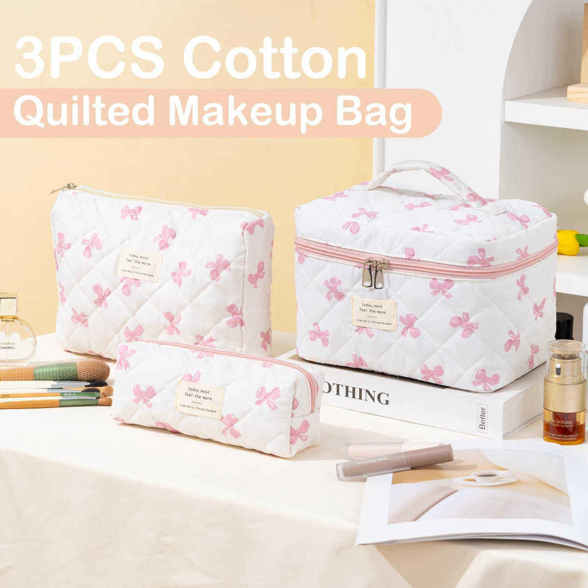 UUYUUY travel cosmetic bag offers versatile storage for cosmetics, skincare, and toiletries.
