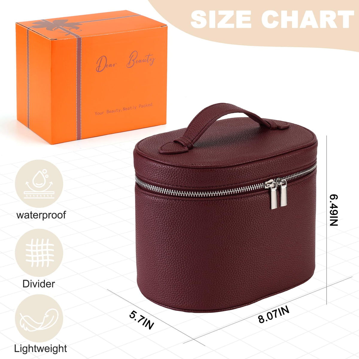 UUYUUY makeup bag brush holder interior keeps slim tools secure