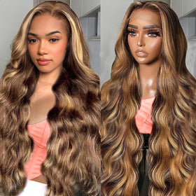 Uveous 28-inch 13x6 lace front wig front view with natural hairline.