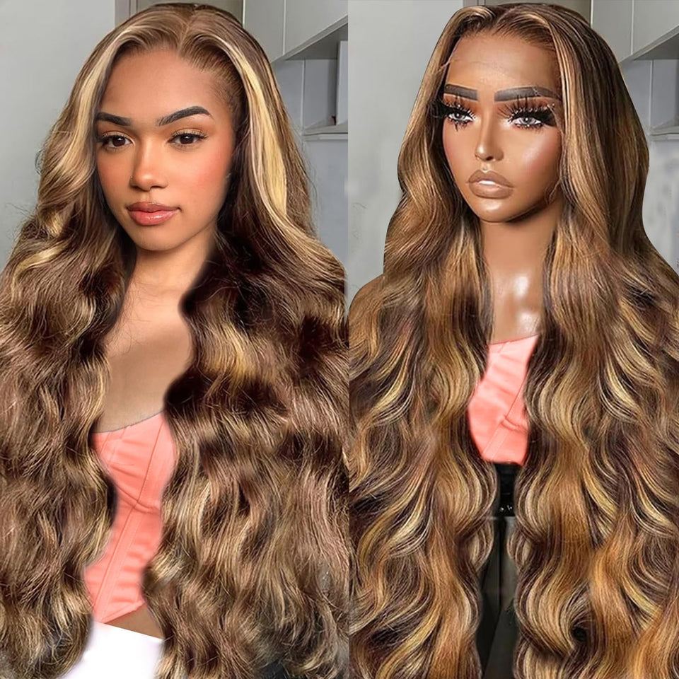 Uveous 28-inch 13x6 lace front wig front view with natural hairline.