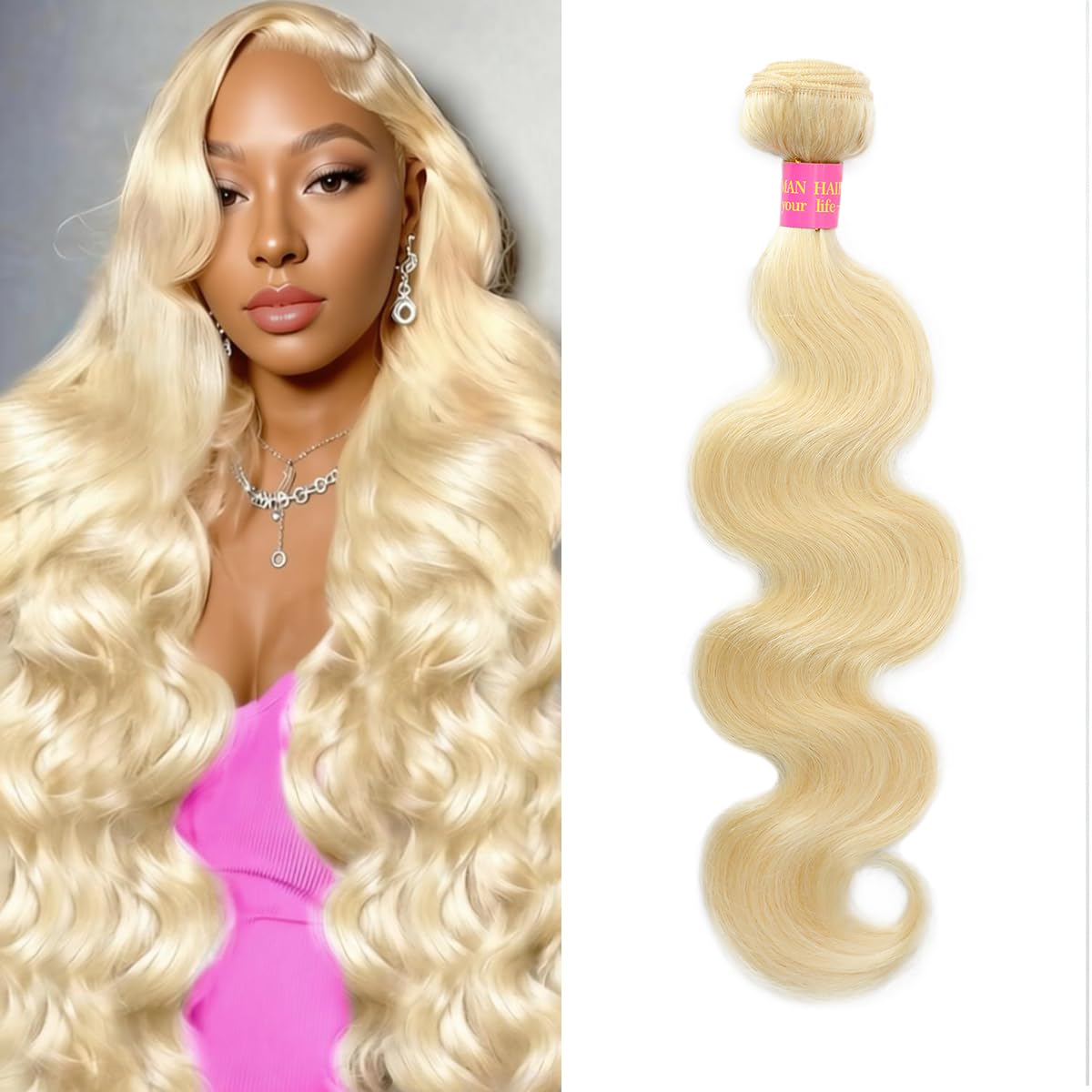 UYCLEJX 613 blonde bundles body wave 18in for natural volume and easy styling
