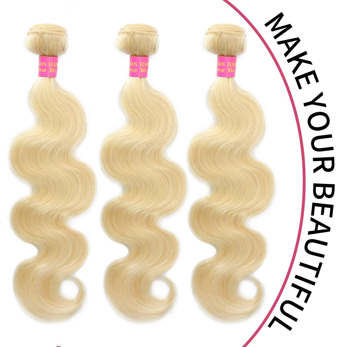 UYCLEJX 613 blonde bundles care guide tag shows simple maintenance