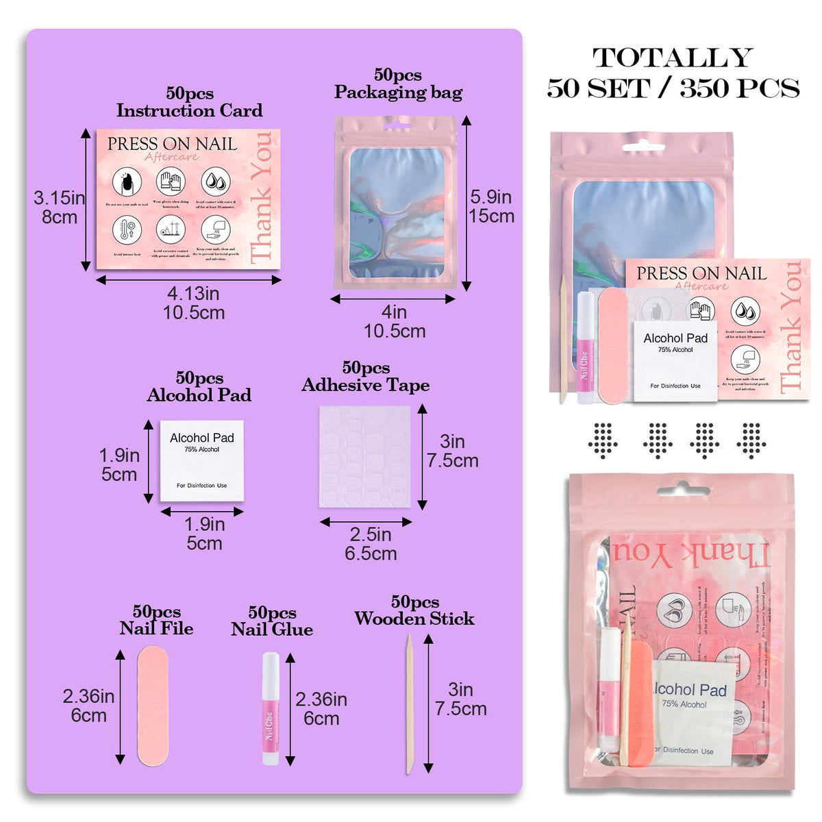 Uyolaxed disposable nail kit nail glue for durable press-on tips