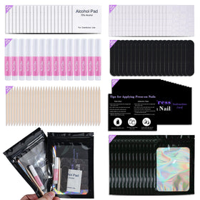 Uyolaxed disposable nail kit packaging with tools for convenient home nail projects.