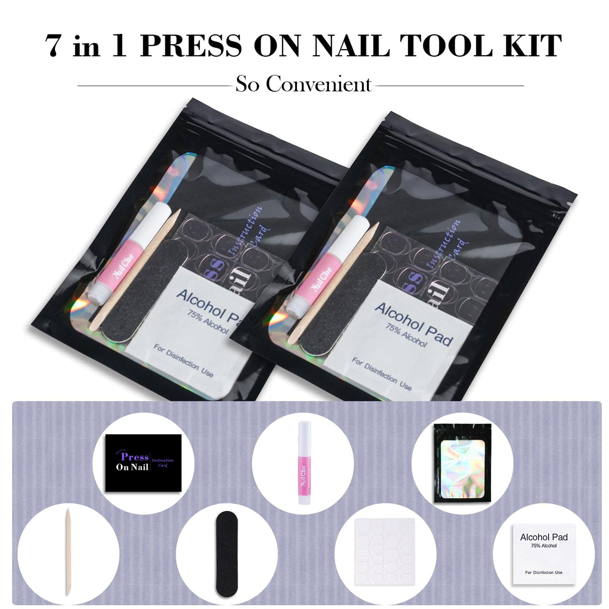 Uyolaxed mini nail file included for precise shaping during at-home manicures.