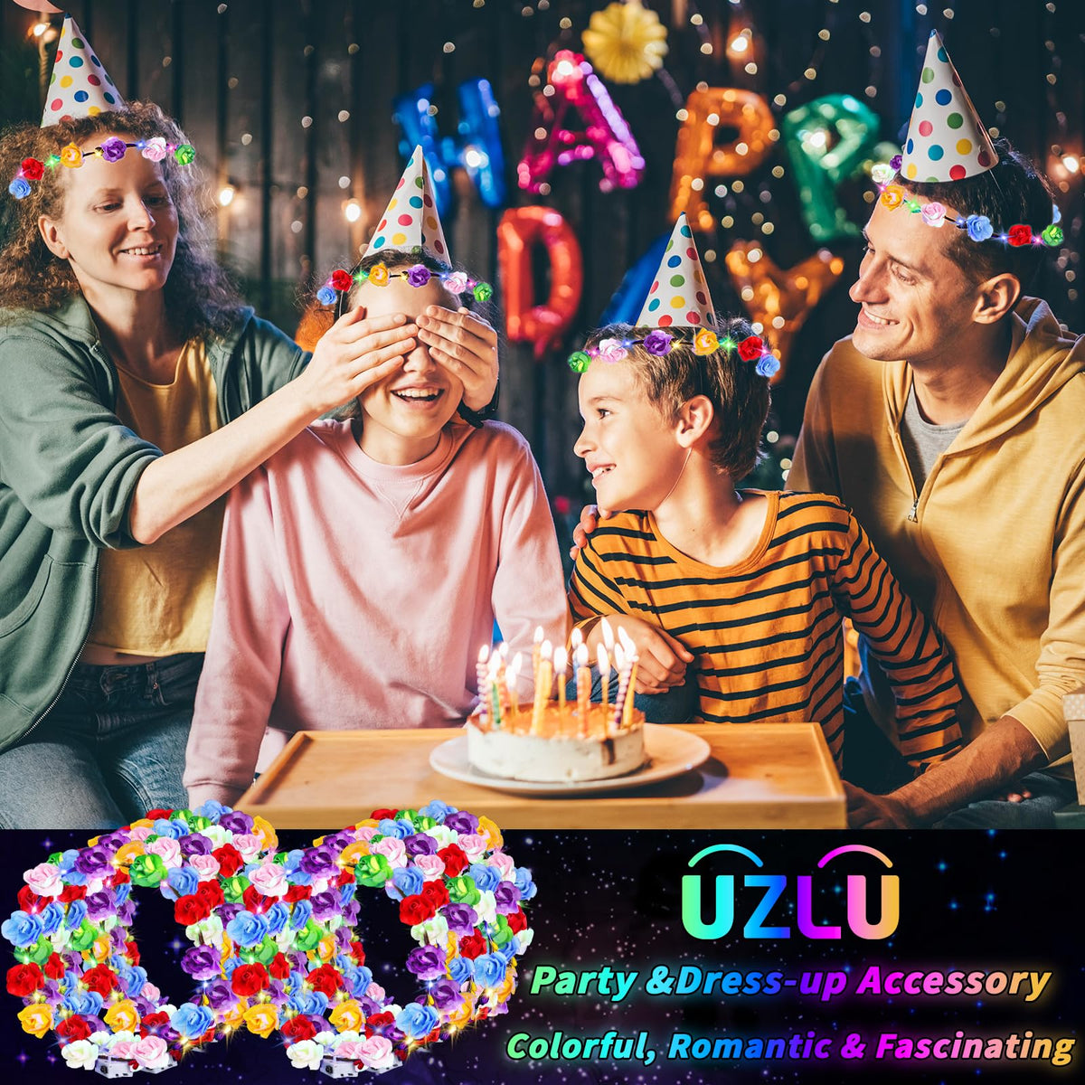 UZLU flower crown cosplay accessory for bold costumes