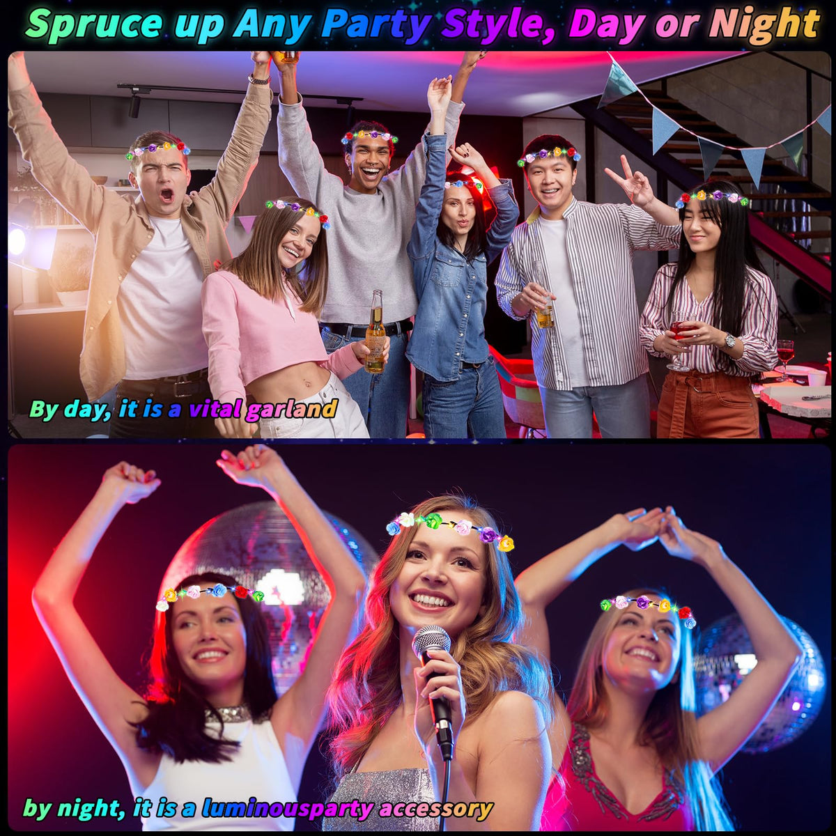 UZLU glow-in-dark headband suitable for night events and dancing