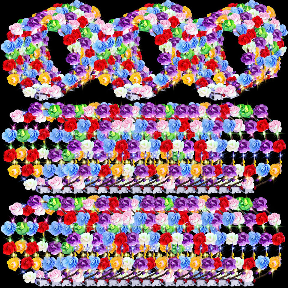 UZLU LED flower crown with 80 lights enhances party photos