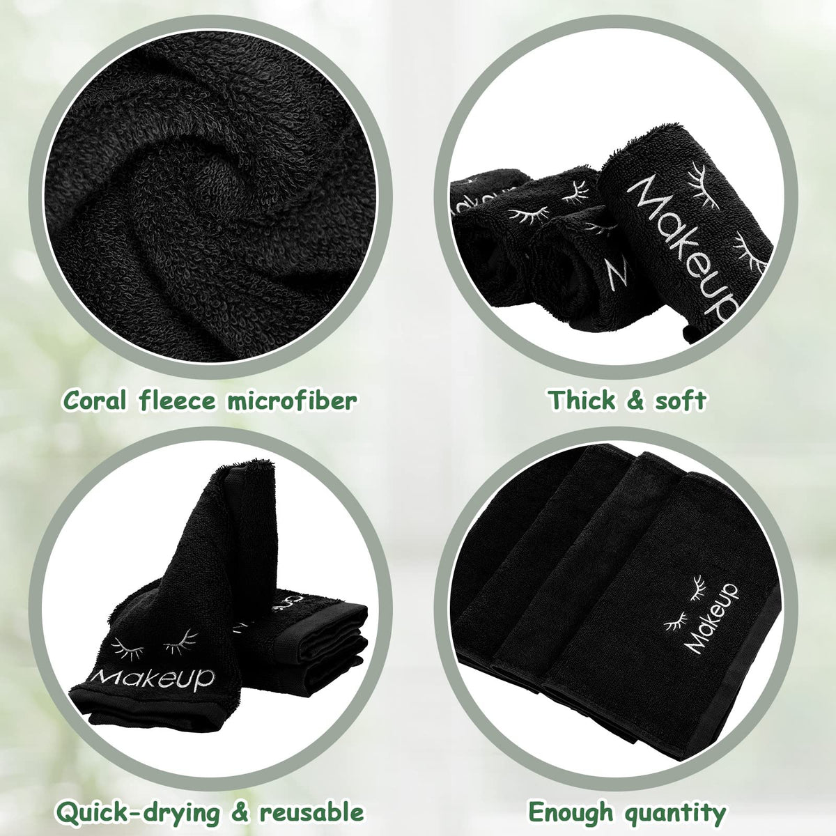 Vabean 13x13 inch towels give ample coverage for daily skincare.