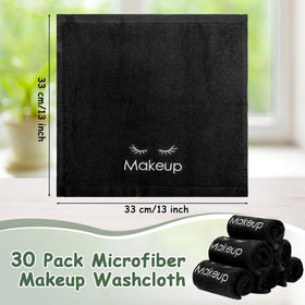 Vabean black makeup remover towels with pattern provide soft texture for quick cleansing.