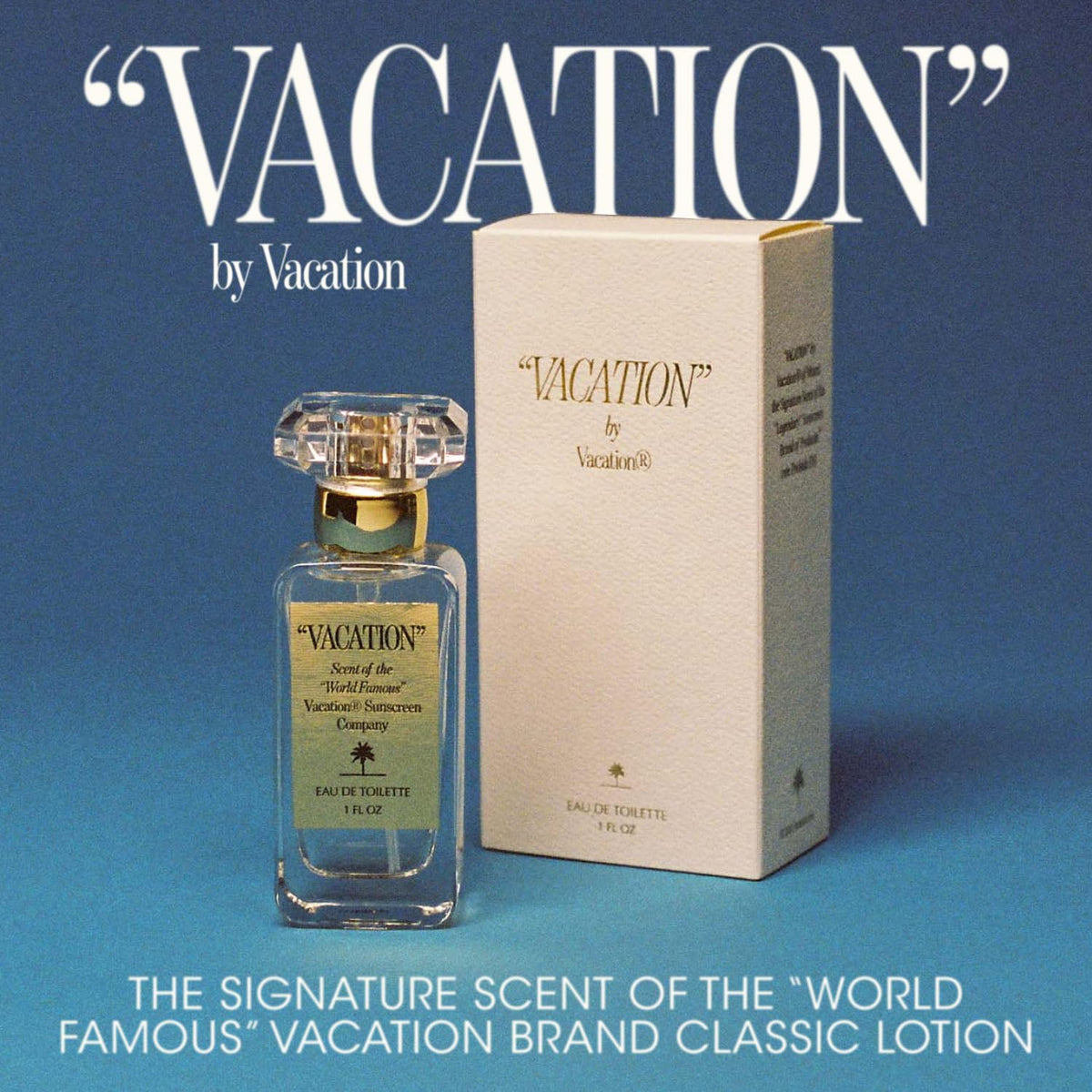 Vacation Grand Cuvée bottle top view reveals rich argan and vanilla profiles.