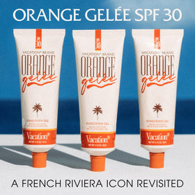 Vacation Orange Gelée application swipe demonstrates balm-to-oil texture gliding smoothly