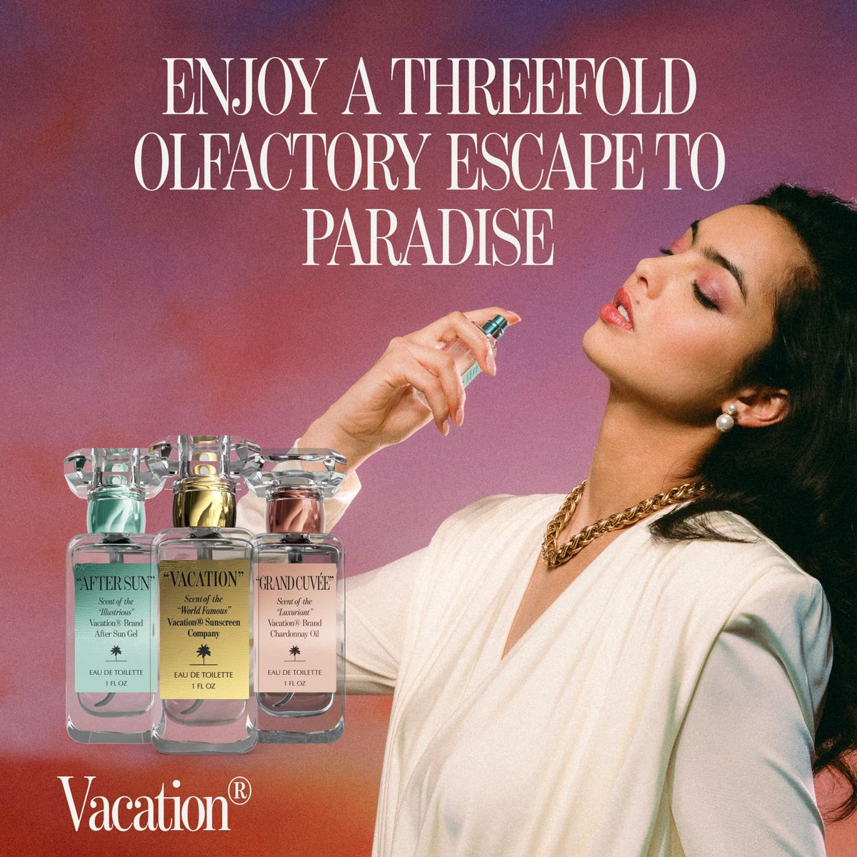 Vacation unisex eau de toilette set ideal for gifting or personal collection.