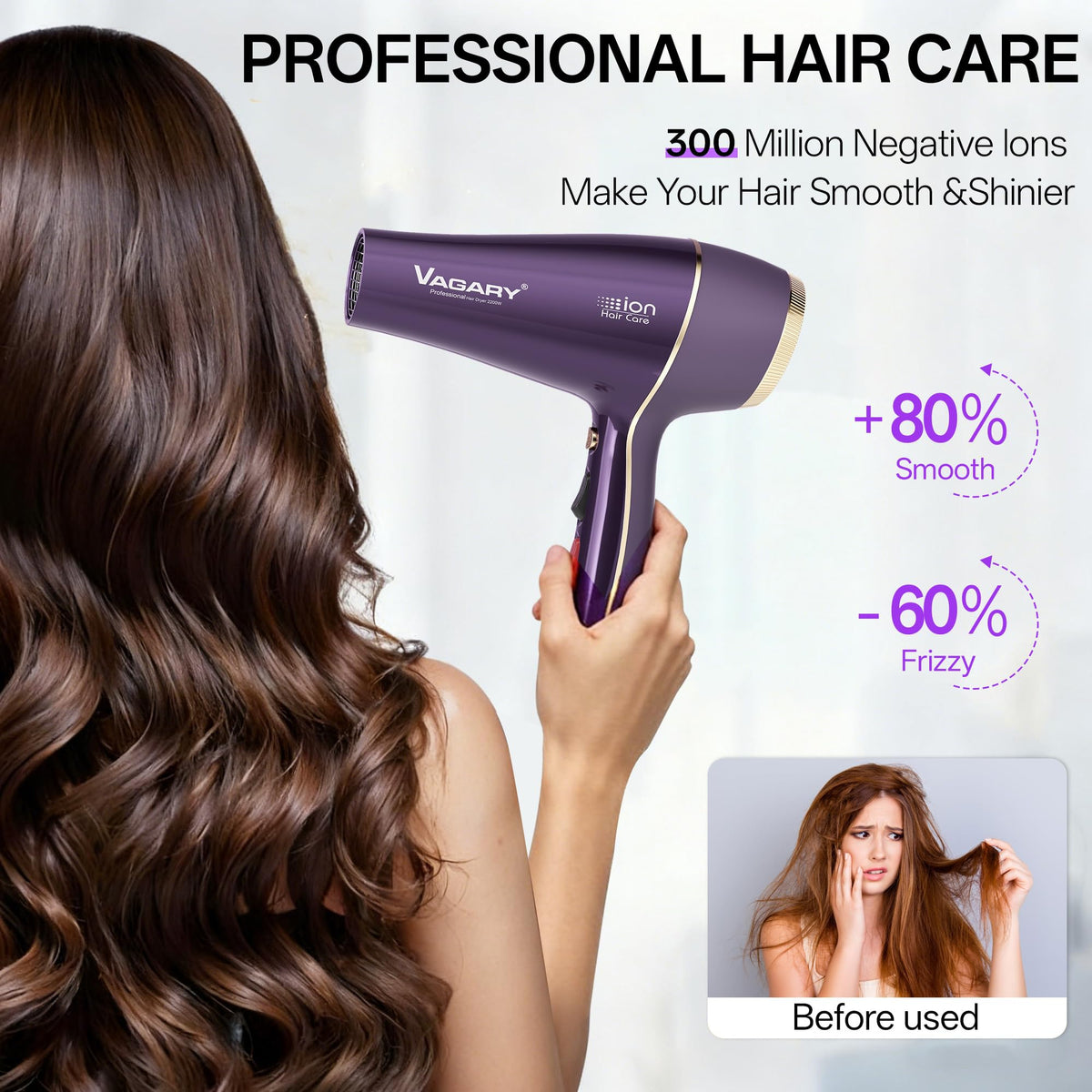 VAGARY hair dryer cool shot button helps set styles