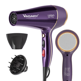 VAGARY hair dryer with diffuser for smoother curls and even drying
