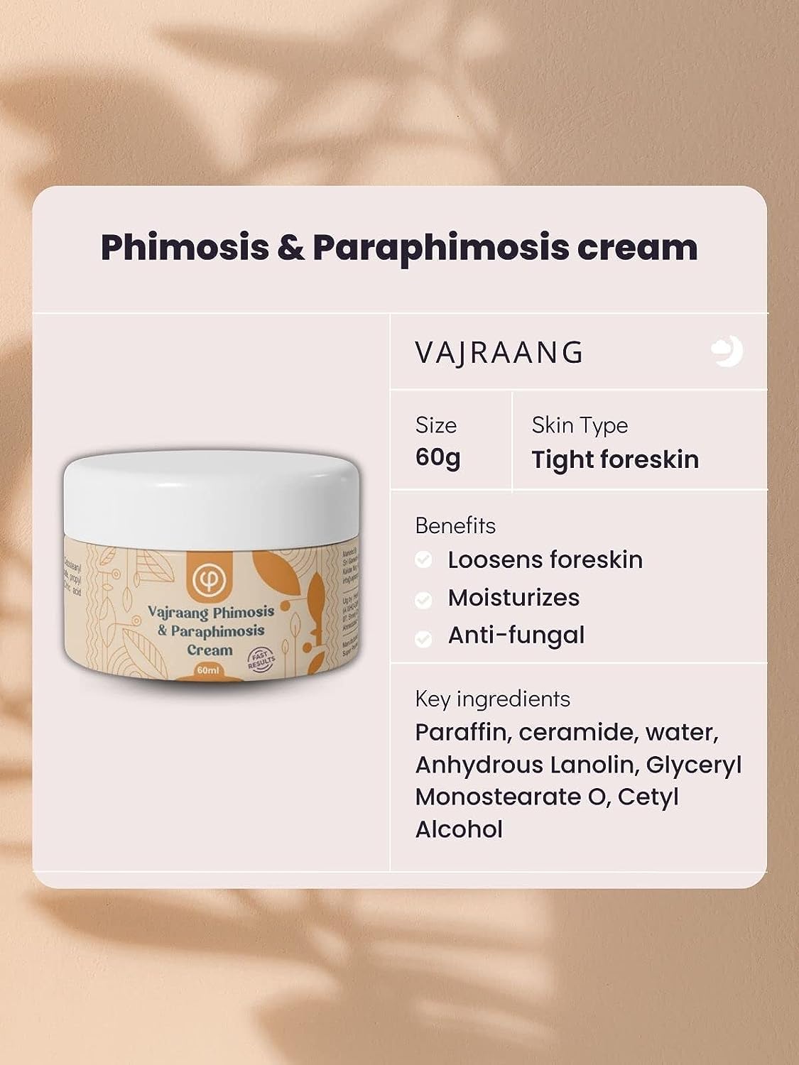 Vajraang Phimosis Coconut Oil bottle with natural aroma and gentle hydration.