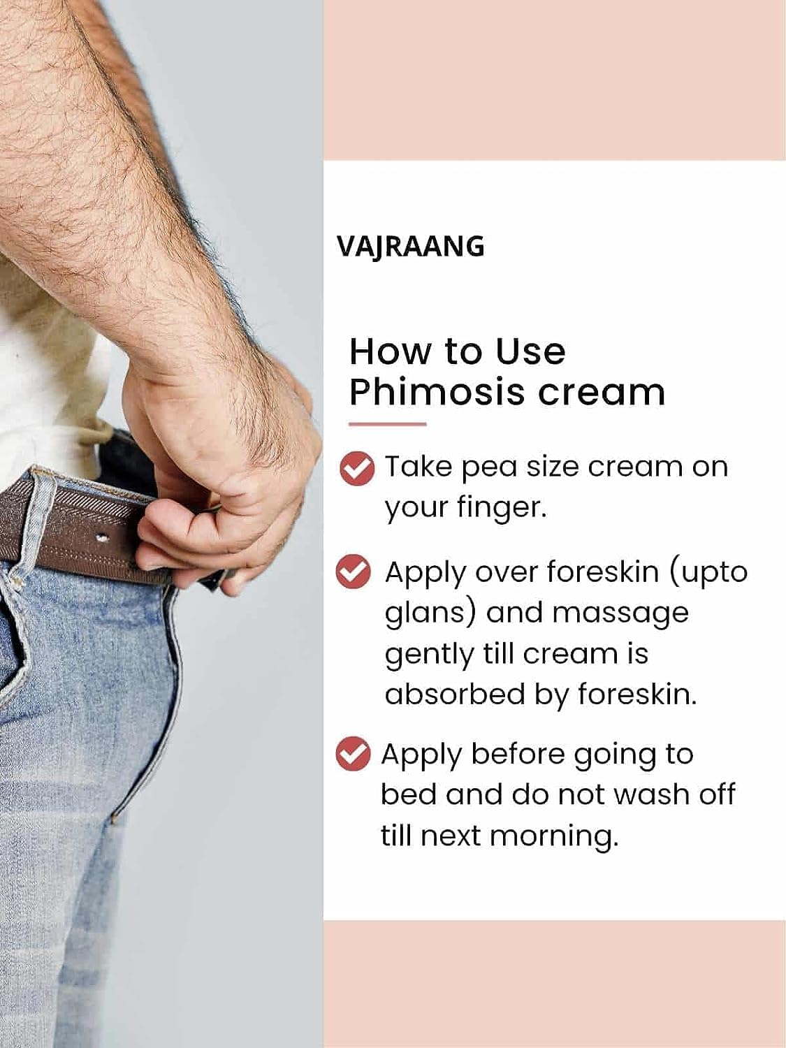 Vajraang Phimosis mini-combo relief close-up on treated area.