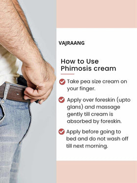 Vajraang Phimosis mini-combo relief close-up on treated area.
