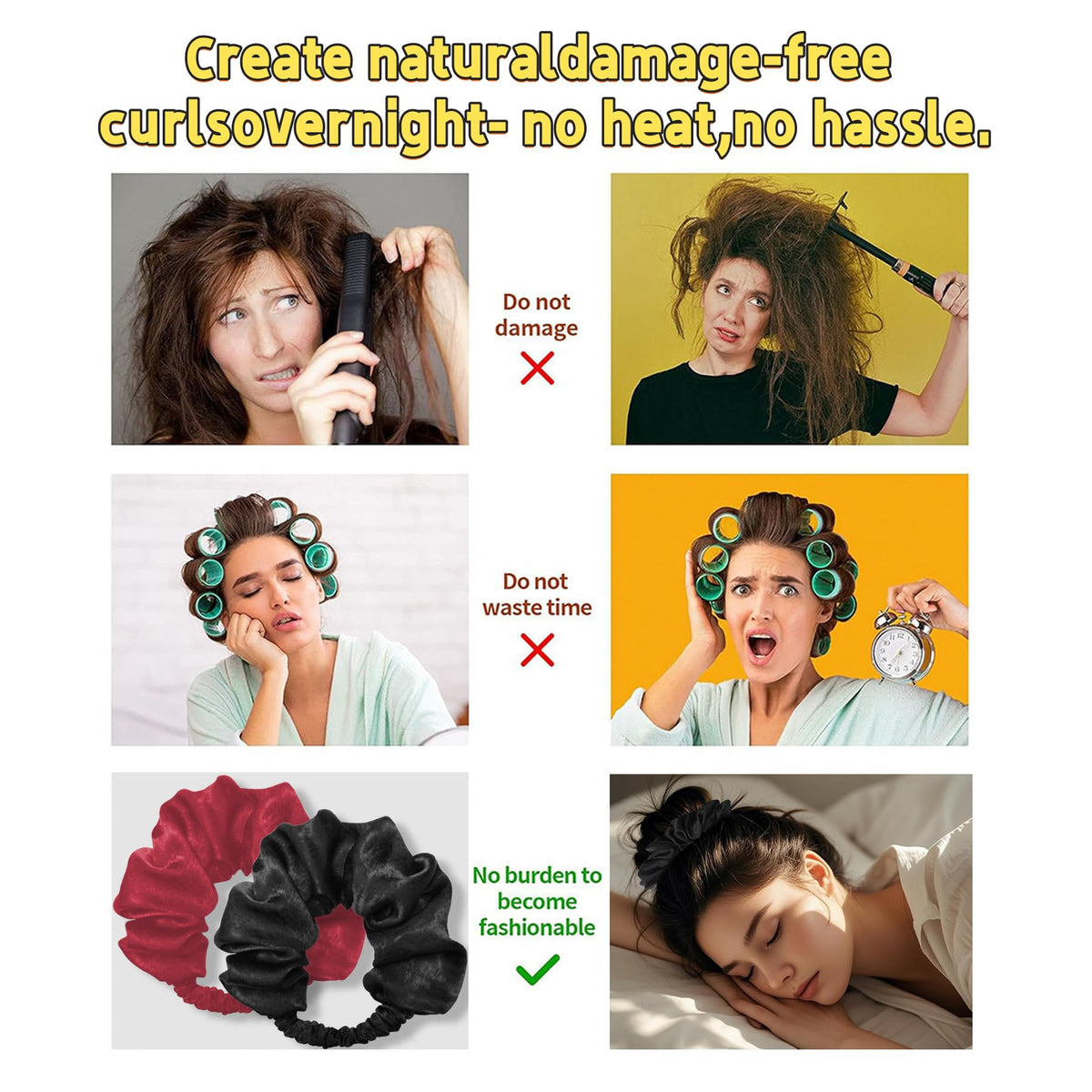 Vakwuho Sleepie Tie arch wrap technique shown for achieving soft curls.