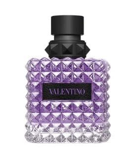 Valentino Born in Roma Purple Melancholia EDP product shot showcasing a bold floral-woody profile for night-out confidence.