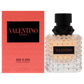 Valentino Donna Born in Roma Coral Fantasy bottle front, bold floral scent ideal for daytime wear.