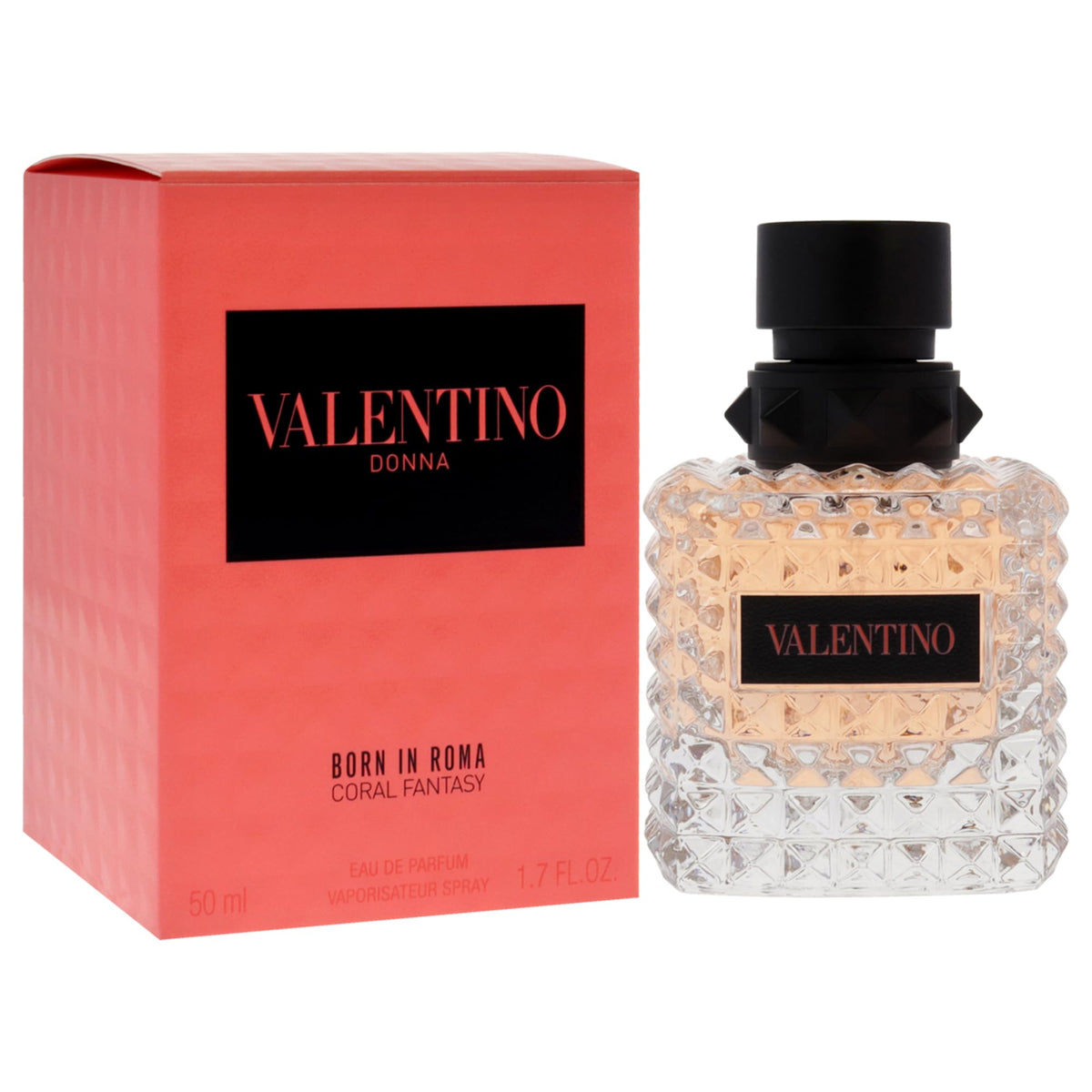 Valentino Donna Born in Roma Coral Fantasy packaging box, premium presentation for gifting.