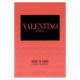 Valentino Donna Born in Roma Coral Fantasy product shot, bottle silhouette highlights elegant design.