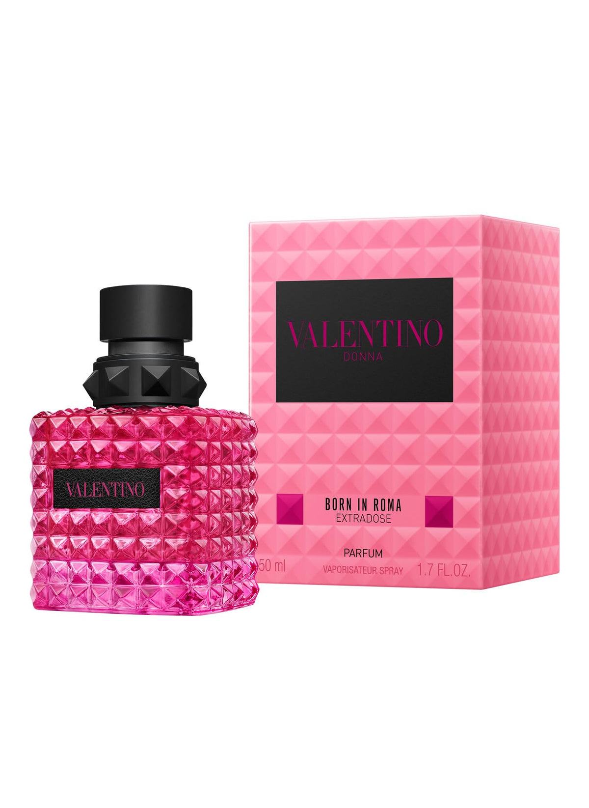 Valentino Donna Born In Roma Extradose bottle cap closeup shows refined luxury and lasting scent.