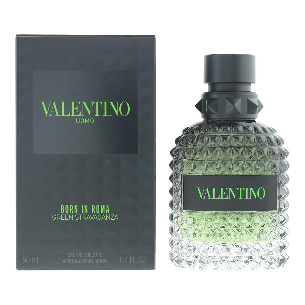 Valentino Uomo Born in Roma Green Stravaganza bottle pour, fresh green notes for daily wear.