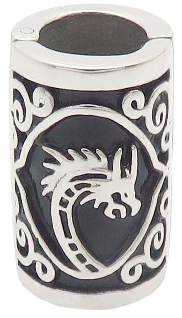 VALHALLA dragon bead in silver with clip-on design for easy beard updates.