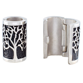 VALHALLA Tree of Life beard bead on display with a secure clip-on attachment.