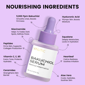 VALITIC Bakuchiol Serum 30ml size for daily use.