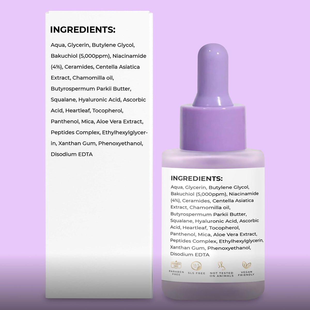VALITIC Bakuchiol Serum vegan formula communicates gentle care.