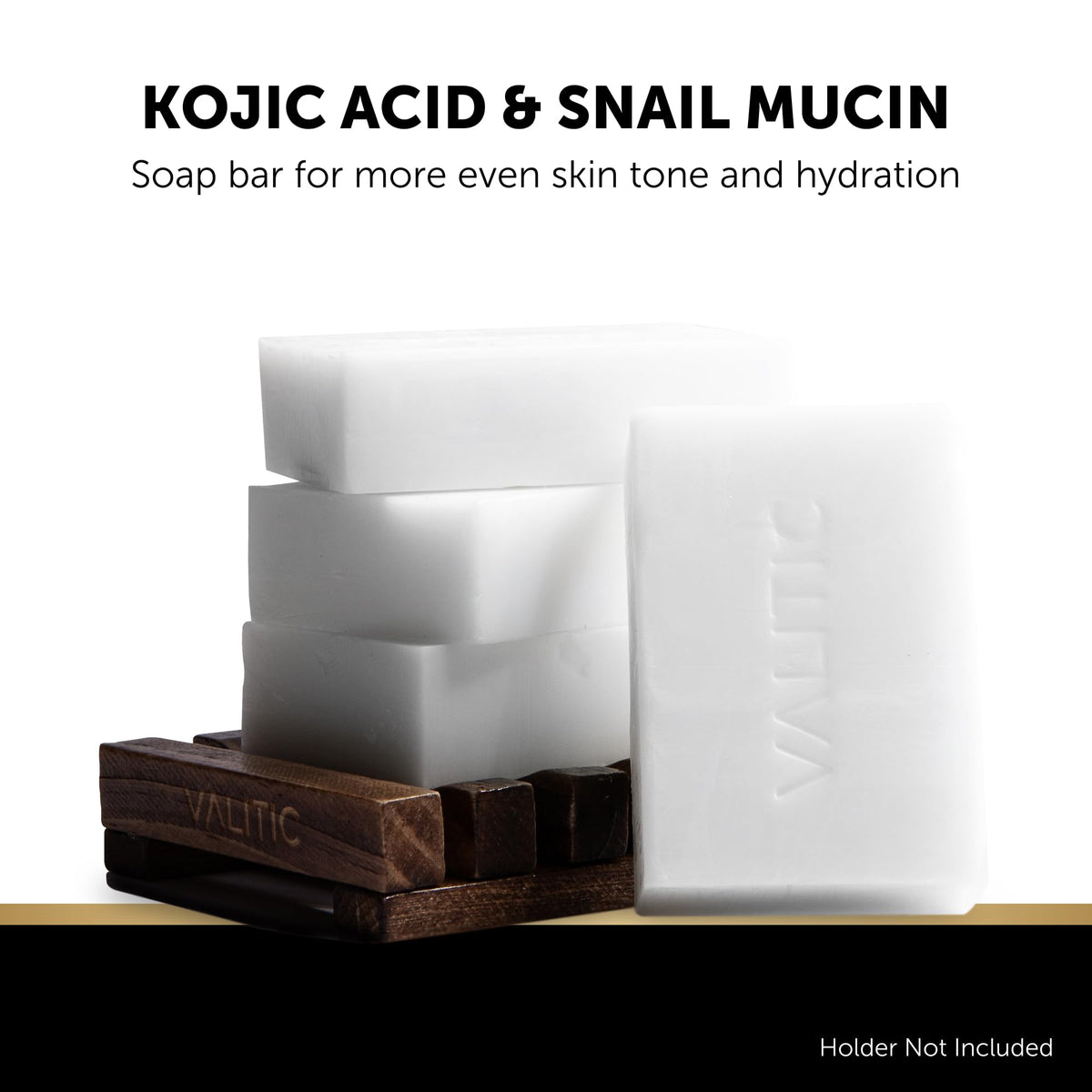 VALITIC kojic acid brightening bar reduces dark spots and uneven tone.